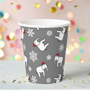 White Elephant Party Christmas (Gray) Paper Cup