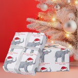 White Elephant Party Cute Personalized Christmas Wrapping Paper<br><div class="desc">Cute holiday animals are my favorite part of Christmas. A beautiful elephant wearing a red Santa hat and looking happy. This fills me with the Christmas spirit. Perfect for wrapping white elephant gifts for a party.</div>