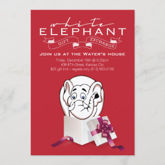 White Elephant Party Invitation | Custom Colors