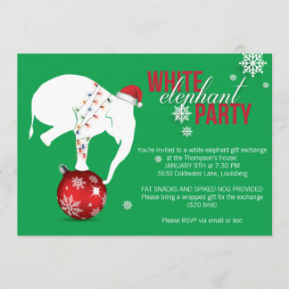 White Elephant Party Invitation | Green