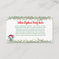 White Elephant Party Rules Card | Funny & Elegant 