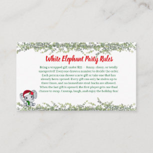 White Elephant Party Rules Card   Funny & Elegant 