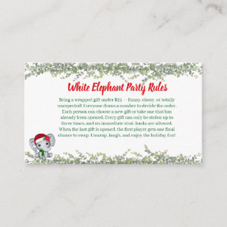 White Elephant Party Rules Card | Funny & Elegant