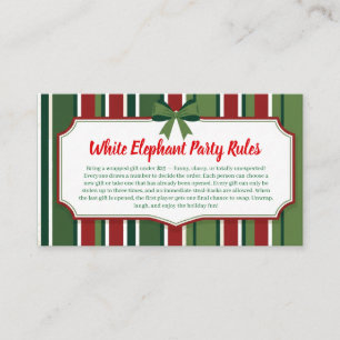 White Elephant Party Rules Card Funny & Elegant