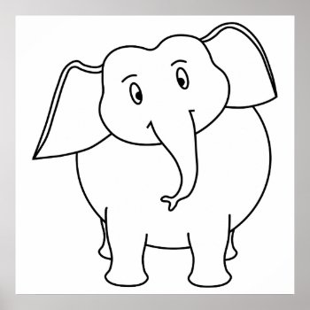 White Elephant. Poster by Animal_Art_By_Ali at Zazzle