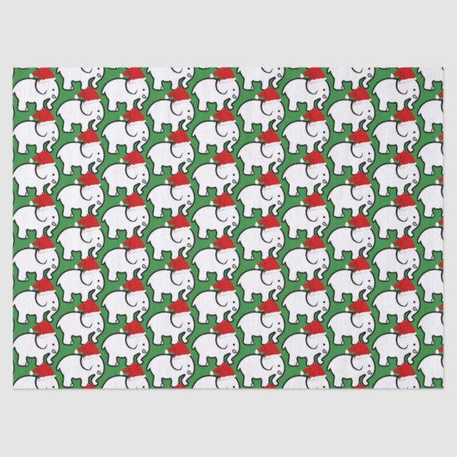 White Elephant Santa Hat Tissue Paper (Front)