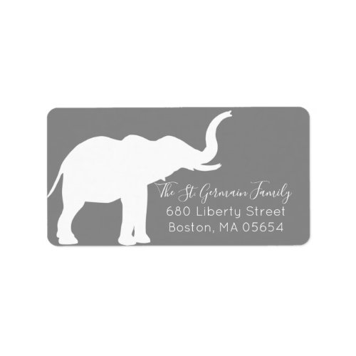 White Elephant Silhouette Return Address Label