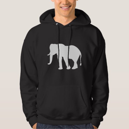 White Elephant Silhouette Zoologist World Elephant Hoodie