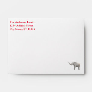 White Elephant Themed Envelope
