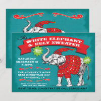 White Elephant Ugly Sweater Party Invitation