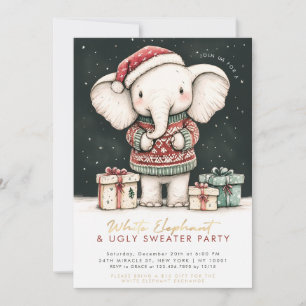 White Elephant Ugly Sweater Party Invitation