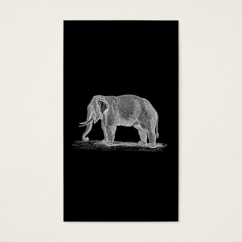 White Elephant Vintage 1800s Illustration Business Cards