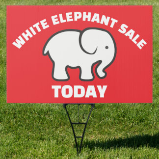 White Elephant Yard Sale Yard Sign