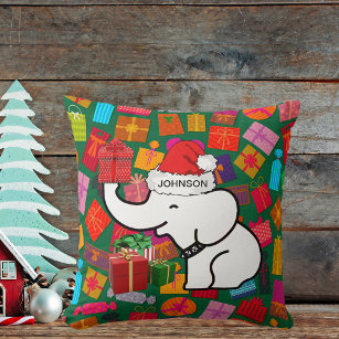 Elephant christmas outlet pillow