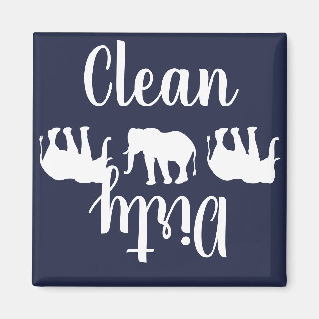 White Elephants Clean Dirty Dishwasher Magnet (Front)