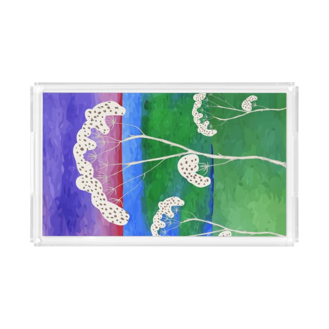 White elm trees acrylic tray (Front)