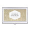 WHITE EMBLEM ON GOLD GLITTER Business Card Holder
