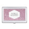 WHITE EMBLEM ON PINK GLITTER Business Card Holder