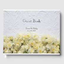 White embossed-look with yellow narcissus