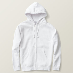 White Embroidered Hoodie