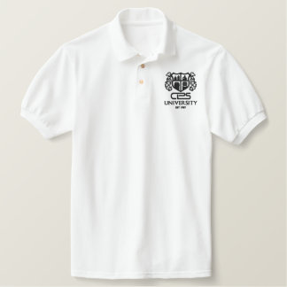 White embroidered polo