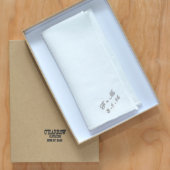 White Embroidered Special Day Linen Pocket Square (Gift Box)