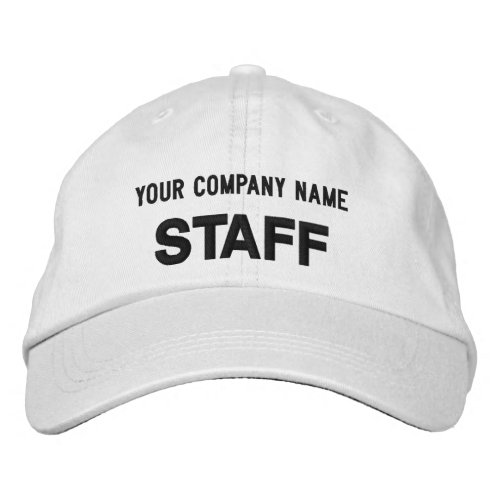 White Embroidered Staff Cap Employee