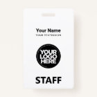 White Employee Name Business Logo Staff Tag