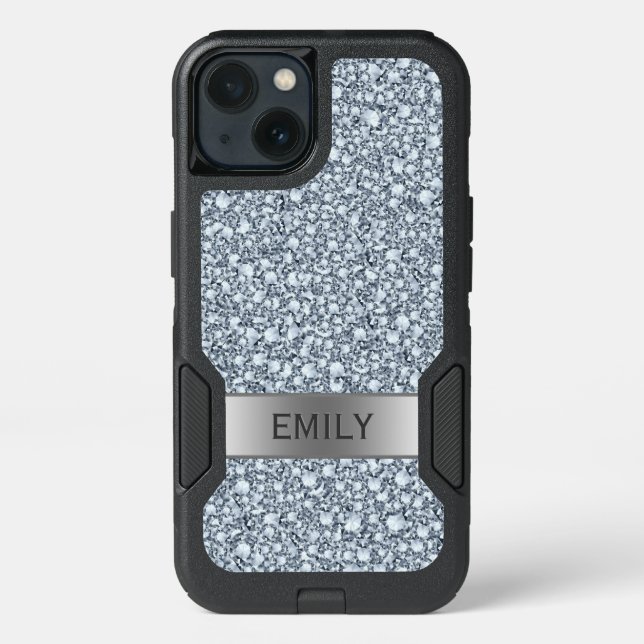 White Encrusted Diamonds Glitter Otterbox iPhone Case (Back)
