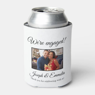 White Engagement Photo Couple Photo, Names Can Cooler