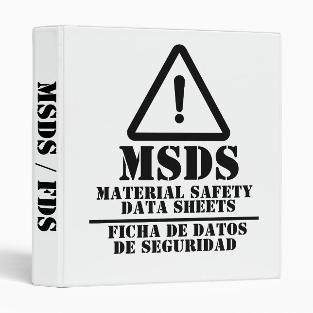 White English and Spanish MSDS / FDS Binder (Front/Spine)