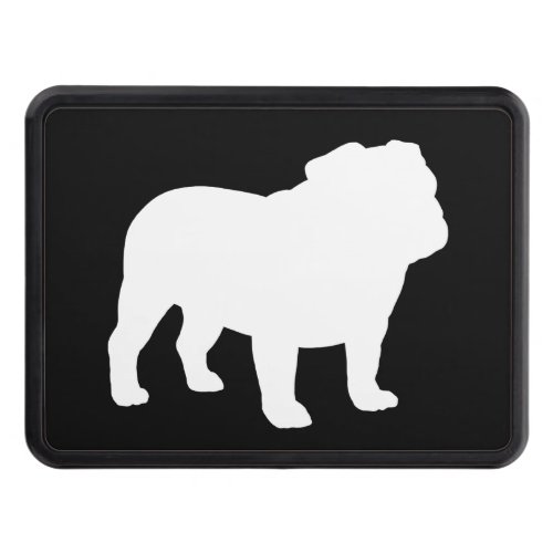 White English Bulldog Silhouette  Cool Dog Hitch Cover