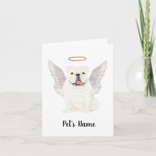 White English Bulldog Sympathy Memorial Card