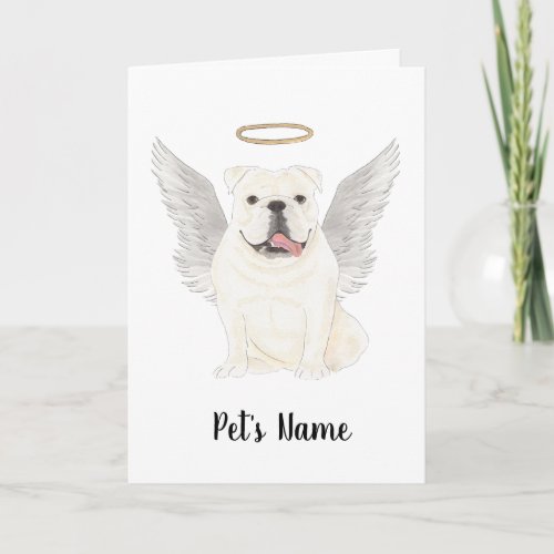 White English Bulldog Sympathy Memorial Card