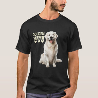 White English Cream Golden Retriever Dog Mom Golde T-Shirt