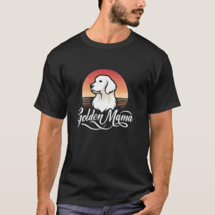 White English Cream Golden Retriever Golden Mama T-Shirt