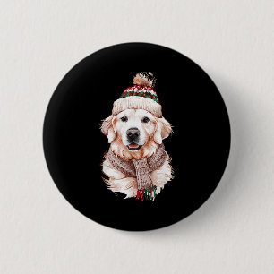 White English Cream Golden Retriever Mom Dog Puppy Button