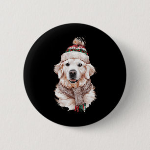 White English Cream Golden Retriever Mom Dog Puppy Button