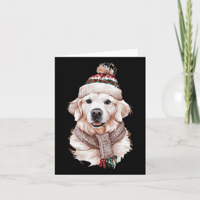 White English Cream Golden Retriever Mom Dog Puppy Card (Front)