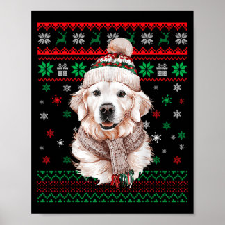 White English Cream Golden Retriever Mom Dog Puppy Poster