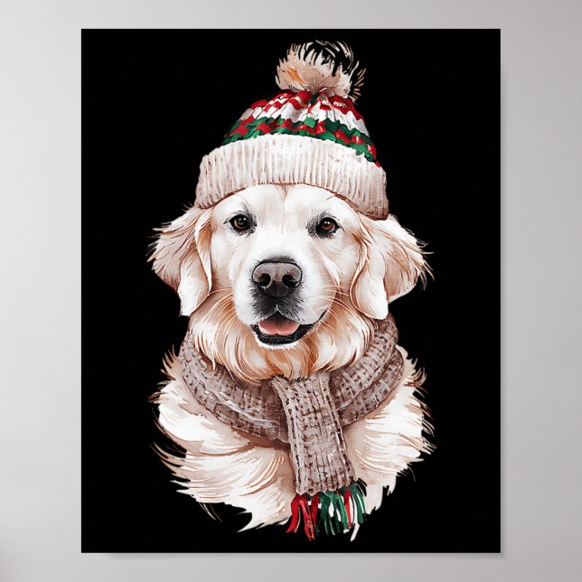 White English Cream Golden Retriever Mom Dog Puppy Poster (Front)