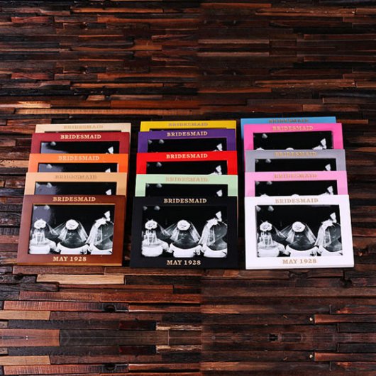 White Engraved 5" x 7" Natural Wood Picture Frame (Color Options)