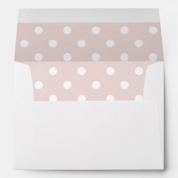White Envelope  Blush Pink Polka Dot Lined Envelope by Mintleafstudio at Zazzle
