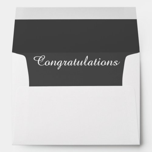 White Envelope Congratulations Dark Gray Liner