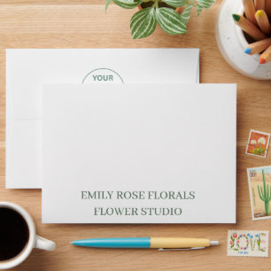 White Envelope Custom Logo Floral Liner Design