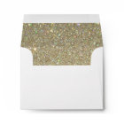 White Envelope, Gold Glitter Lined