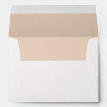 White Envelope  Light Peach Lined Envelope by Mintleafstudio at Zazzle