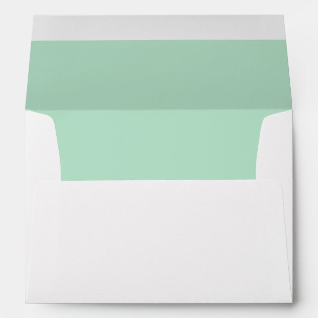 White Envelope, Mint Green Lined Envelope (Back (Bottom))