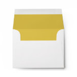 White Envelope, Mustard Lined RSVP Envelope