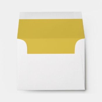 White Envelope  Mustard Lined Rsvp Envelope by weddingsareus at Zazzle